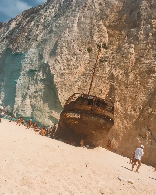 Picture of the ship at Shipwreck beach one of the top things to do in Zakynthos