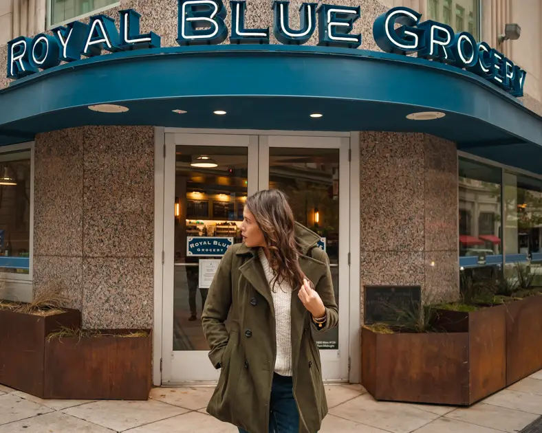 One of the best places to take pictures in Dallas is Royal Blue Cafe and picture of me posing outside the front door.