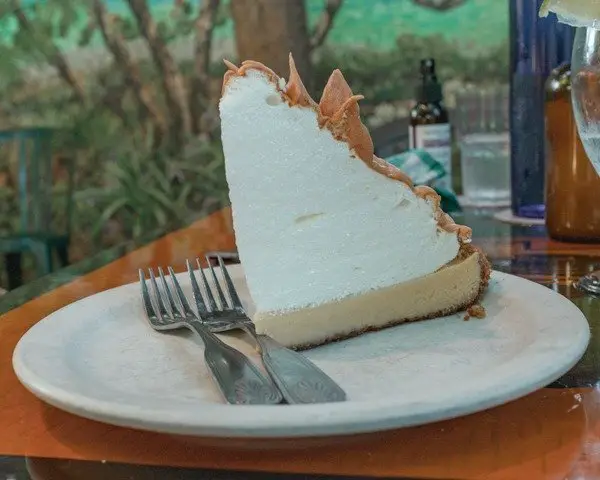Key Lime pie on a table from Blue Heaven