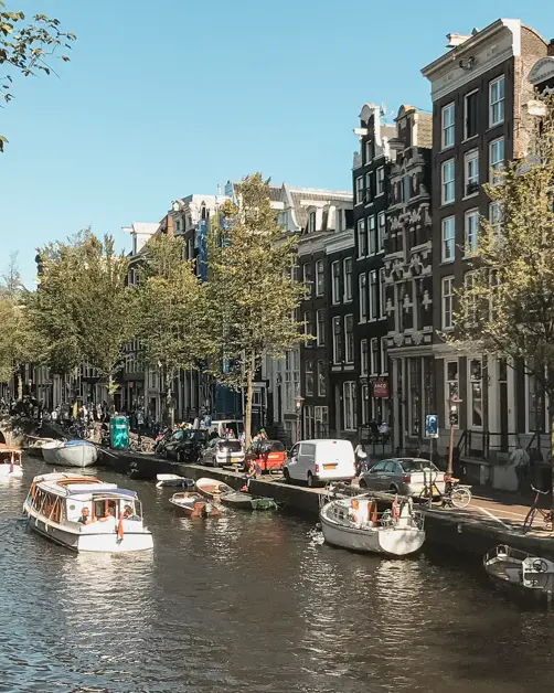 Picture of one of the many canals seen during a short layover in Amsterdam