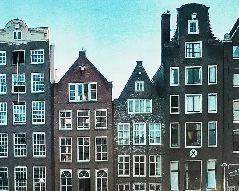 Picture of the gingerbread homes in Amsterdam