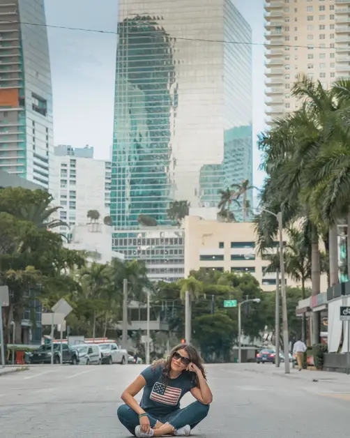 Me sitting in the middle of the street in Brickell