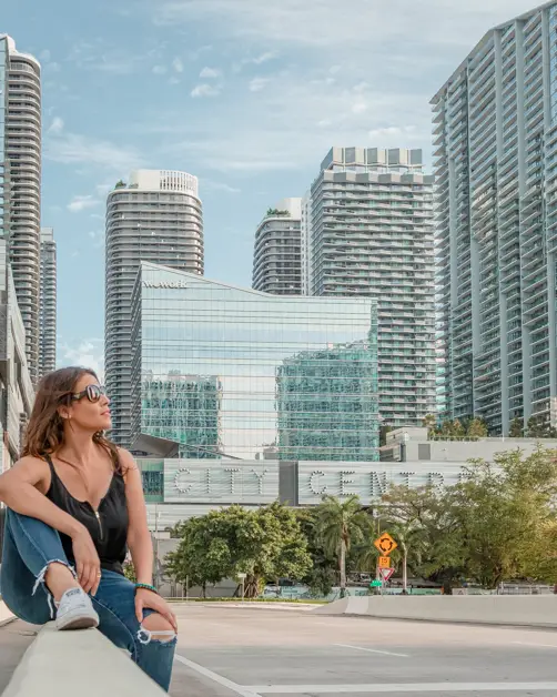 Me posing in front of the Brickell City Centrer one of the best Instagram spots in Miami