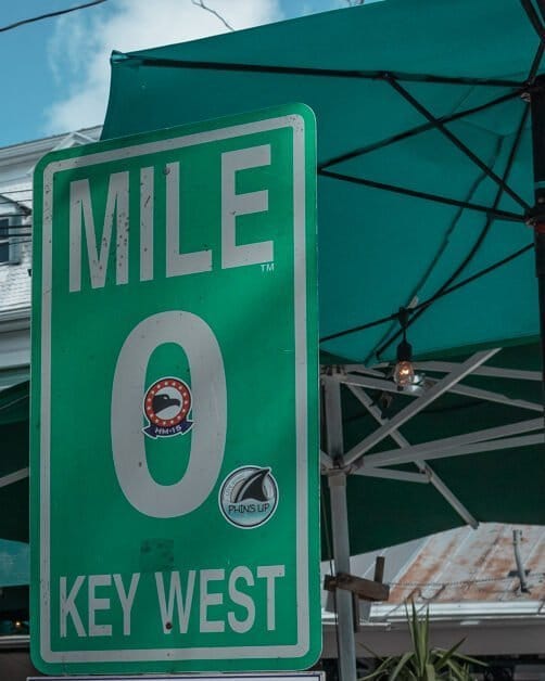 Picture of the Mile Marker 0 Key west sign.