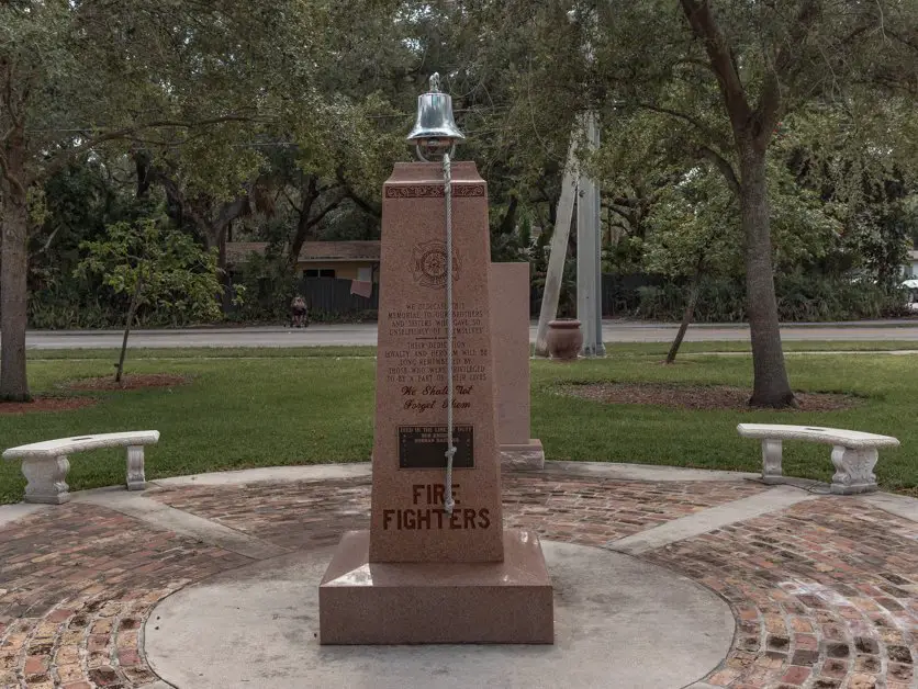 monument outside of the Fort Lauderdale Fire and Safety Museum. 