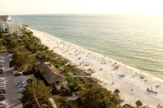 Things to do in Naples photo of an aerial view of Naples beach.