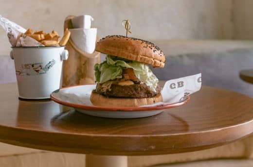 Burger from Good Burger in Tulum, Mexico. One of the top places to eat in Tulum.