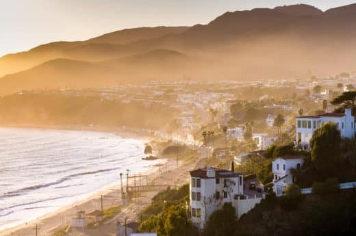 Malibu captions photo of residential homes on Malibu beach.