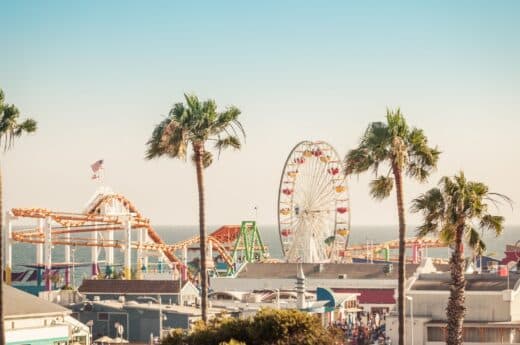 California Instagram captions photo of Santa Monica pier in California.