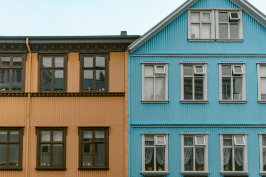 Reykjavik airport transfer photo of colorful homes in Reykjavik, Iceland.