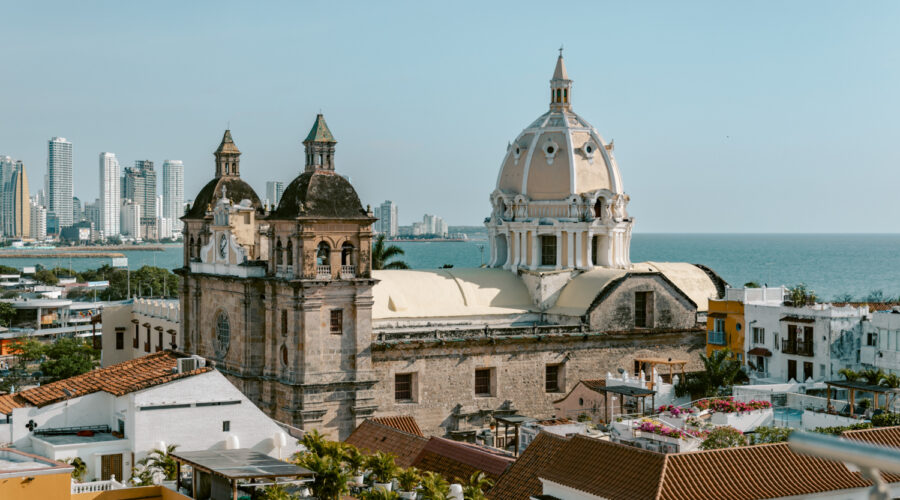 One day in Cartagena photo of a rooftop view of Cartagena on a sunny day.