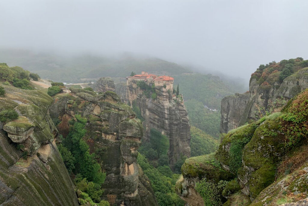 Aerial view of Meteora. 