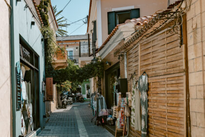 Aegina alleyway one of the best day trips from Athens.